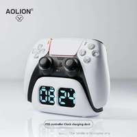 Station de charge rapide pour manette PS5 AOLION AL-P5486 avec affichage LED de l'heure, support de bureau en ABS, accessoires de jeu