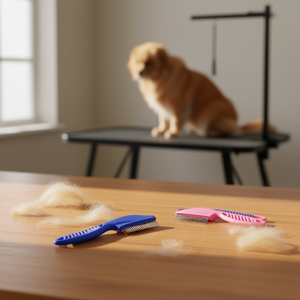 Peigne anti-puces Yommy pour animaux de compagnie, 3,5 cm, bleu et rose, à dents métalliques double face, outil de toilettage pour animaux - Product Image 3