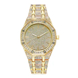 WJ-10388全豪华品牌钻石男士石英黄金手腕不锈钢手表轻豪华时尚手表钻石手表