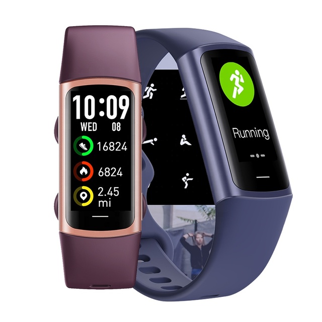 AI Wearable Fitness Sleep Step Distance Heart Rate Belt Monitor Strap Fit Bit Smart Watch Health Band Device Bracelets