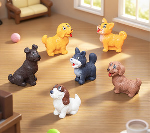 Figurine miniature réaliste et mignonne de chiot <span class=keywords><strong>Golden</strong></span> <span class=keywords><strong>Retriever</strong></span> Corgi en résine peinte à la main pour Halloween, décoration de maison DIY sur le thème de la féerie - Product Image 3