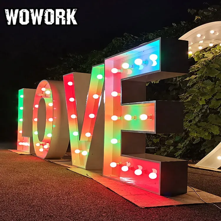 2022 WOWORK fushun düğün dekorasyon büyük 5 ft disko led İlk aşk alfabesi harfleri ışıkları numarası hochzeit dekoration