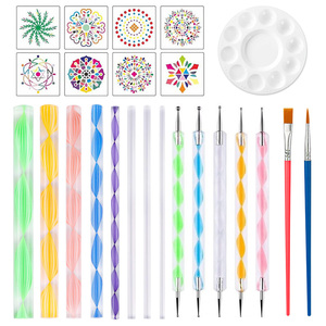 Panwenbo 24 Stuks Mandala Puntjes Gereedschap Voor Het Schilderen Mandala Rotsen Nagel Puntjes Kunst Tekenen Benodigdheden - Product Image 1