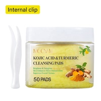 Almohadillas Limpiadoras de Cúrcuma y Ácido Kójico para Cicatrices de Acné, Despigmentación de la Piel, Vitamina C, Cúrcuma, Exfoliante Facial Iluminador
