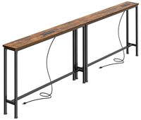 Table de canapé de 102 pouces avec 2 prises de courant et ports USB-C, console étroite avec rangement extra-longue pour entrée, couloir ou derrière le canapé