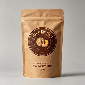 Premium <b>Compostable</b> Classic Brown Kraft Paper Pouch PLA Liner Zipper Top Custom Printed Snack Nuts Food Packaging <b>Bag</b> - Product Image 3