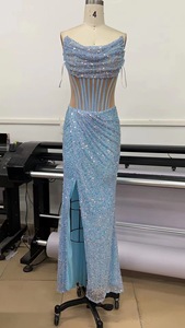 Nuovo <span class=keywords><strong>Abito</strong></span> <span class=keywords><strong>Lungo</strong></span> <span class=keywords><strong>Monospalla</strong></span> Sexy Modellante <span class=keywords><strong>con</strong></span> Pieghe a Lisca di Pesce e <span class=keywords><strong>Spacco</strong></span> - Product Image 3