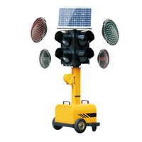 Feu de signalisation à LED pour panneau PCB Télécommande routière Feu de signalisation solaire portable avec panneau solaire
