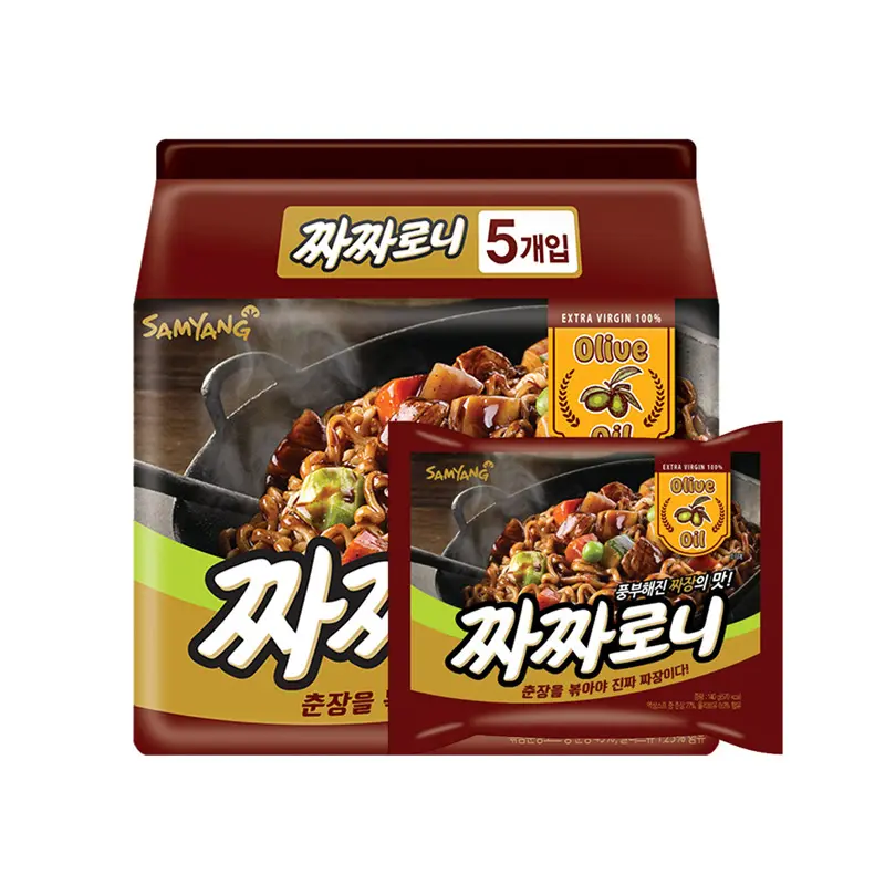 Spaghetti Ramen istantanei coreani con pasta di fagioli di soia 140g * 5 confezioni di spaghetti Ramen