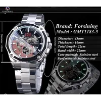 MECHANISCHE UHR Forsining Open Work Edelstahl Herren Mechanische Sport Automatik Armbanduhren Top Marke Luxus