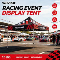 Tonnelle pliante Wavear 3x3m à structure en acier, tissu imperméable robuste, sacs de transport personnalisables, motifs imprimés pour festivals et événements extérieurs