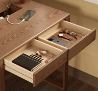 Bureau moderne en bois massif pour bureau à domicile et chambre à coucher, utilisation universelle, aucun assemblage requis, idéal pour les petits appartements, table d'étude SZ010