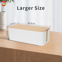 Prodigy COB01 bureau multiprise gestion boîte de rangement conteneur câble organisateur avec couvercle en bambou