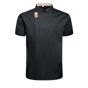 Date Solide Hommes Chef Veste Courte À Manches Longues Chef Manteau Restaurant Boulangerie Restauration Travail Porter Manteau Femmes Cuisine <span class=keywords><strong>Cuisinier</strong></span> Vêtements - Product Image 1