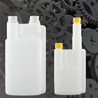 Bouteille de mélange de carburant à double col de 150 ml et 1250 ml, bouteille en plastique HDPE avec mesure, bouteilles à double col avec bouchon doseur
