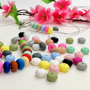 Cuentas de silicona grandes con forma de ábaco al por mayor, 23 mm, sin BPA, seguras, suaves, de grado alimenticio, coloridas, certificadas CE, para la dentición de bebés y niños. - Product Image 2