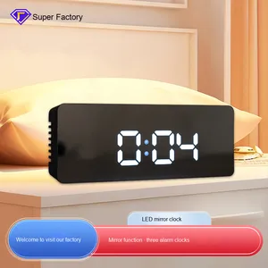 Tùy chỉnh Led Gương đồng hồ cho sinh viên thiết kế hiện đại phòng ngủ báo động yên tĩnh thạch anh đa chức năng snooze Tính năng USB điện - Product Image 6