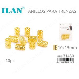 Anelli per Intrecciare Capelli Ilan 10x15mm Oro 10pz per Extension - Product Image 3