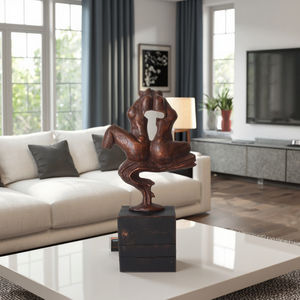 Ghisa moderna uomo e donna astratta statua astratta doppia donna Mini tavola decorazione - Product Image 6