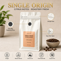 Sacs à café personnalisés en papier kraft, emballage pour café, sachet en aluminium à fond plat, sacs à café avec valve