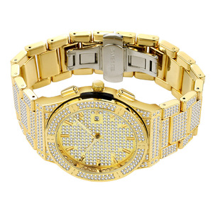 Luxury Unique Men's Diamond <strong>Watch</strong> For Men Round <strong>Gold</strong> <strong>Watch</strong> Custom Brand Dial Iced Out Zircon Luxury Quartz Wrist <strong>Watch</strong> - Product Image 1