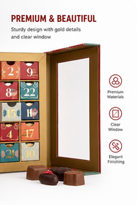 Wholesale Double Door Christmas Advent <b>Calendar</b> Box Rigid Cardboard Empty Mystery Blind Box for Jewelry and Surprise Gift - Product Image 3