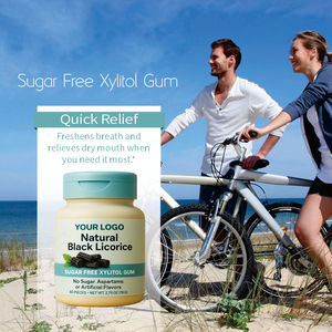 Gommes à mâcher au <span class=keywords><strong>xylitol</strong></span> à la réglisse noire naturelle - 60 pièces sans sucre - Rafraîchit l'haleine - Product Image 5