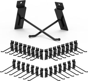 Ganchos Negros para Panel de Listones OEM de 4+6+8 Pulgadas, Estilo Industrial Metálico, Fácil Instalación en Pared - Product Image 1