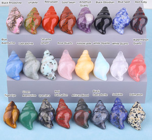 Tượng Nhỏ Chạm Khắc Ốc Sên Biển Pha Lê Đồ Trang Trí Bể Cá, Đá Quý Tự Nhiên Chạm Khắc Bằng Tay Ốc Xà Cừ - Product Image 2