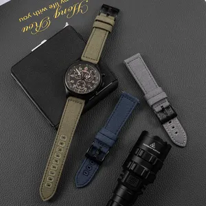 LAIHE 18mm 20mm 22mm Classical Design English Point Unique Stock Goods Colorful Canvas Watch Band Straps For Mens