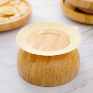 Ama zon Vaisselle populaire 6pcs <span class=keywords><strong>Bambou</strong></span> Set d'alimentation pour bébé <span class=keywords><strong>Assiette</strong></span> en <span class=keywords><strong>bambou</strong></span> pour bébé avec <span class=keywords><strong>ventouse</strong></span> en silicone et cuillère Set de sevrage - Product Image 5