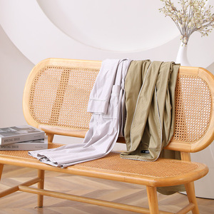 Personalizado Pareja Hombres Suelto y Cómodo Color Sólido <span class=keywords><strong>Cardigan</strong></span> Homestay Casual Waffle Robe Hombres - Product Image 4