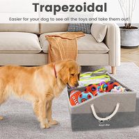 Grand panier de rangement pour jouets de chien antidérapant avec poignée, organisateur de jouets pour chien pliable