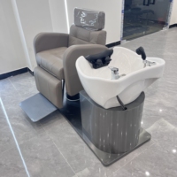 Unité de lavage de cheveux avec bac et chaise / Mobilier de salon de coiffure / Lit de massage thaïlandais pour shampoing