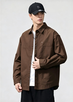 Nouvelle Collection Printemps/Automne 2026 – Blouson Bomber Homme Tendance à Boutonnage Simple, Coupe Ample, Style Chemise de Travail avec Revers