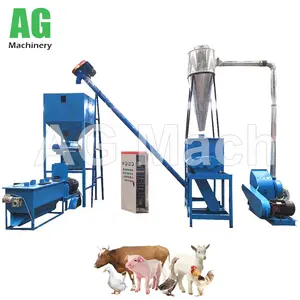 High Quality Animal Poultry Feed Crusher and Mixer Line With Durable Spare Parts