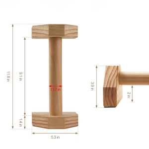 2 PCS Équipement d'entraînement domestique antidérapant Support de poussée en bois pour le fitness et la gymnastique Barres de poussée haut de gamme - Product Image 2