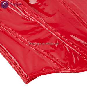 Top Corto Bustier <span class=keywords><strong>3D</strong></span> Rojo para Mujer FancyShape, Top Corset con Soporte, Sin Tirantes, Alta Compresión, Spandex, Nailon, Talla XL - Product Image 6