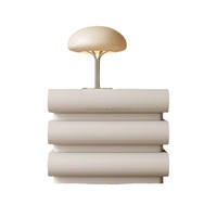 Mesita de Noche Redonda Inteligente de Estilo Nórdico Moderno con Dos o Tres Cajones, Ecológica y Duradera para Apartamento o Dormitorio