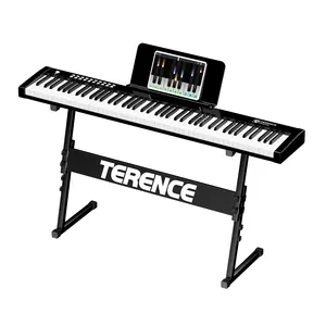 Terence organizador eletrônico inteligente, para adultos e crianças, iniciantes, para iluminar e jogar o corpo elétrico 61 teclas + saco de piano + suporte