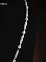 LEQI Collier Hip Hop en Or 9K-18K avec Pendentif Skateboard et Diamant de Laboratoire Mosaïque sur Chaîne Corde (Style Rapper, Danseur, Déclaration, Mariage, Anniversaire)