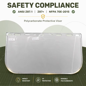 Visiera in Policarbonato Certificata, Schermo Facciale Trasparente di Ricambio, Occhiali di Sicurezza Rigidi per Caschi da Equitazione - Product Image 5