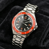 Montre mécanique automatique multifonctionnelle classique OMEGAT pour homme, avec cadran en céramique orange, idéale pour la plongée professionnelle, les trajets quotidiens et les activités de plein air.