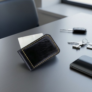 Boshiho - Clip para Billetes de Cuero Vacuno Hecho a Mano Estilo Vintage, Tarjetero, Organizador de Dinero en Efectivo - Product Image 3