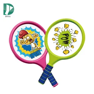 Plastic cartoon kids active sports toys round shape badminton tennis racket toy