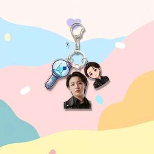 Nuevo Llavero Creativo de Acero Inoxidable y Acrílico con Diseño de los Ídolos de KPOP Bangtan Boys: JUNGKOOK, V, <span class=keywords><strong>Taehyung</strong></span>, JIN, SUGA, RM, JIMIN, J-HOPE - Product Image 6