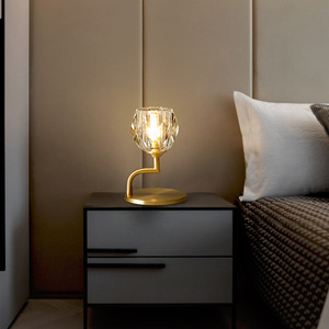 Lampe de chevet de chambre à coucher en fer nordique, lampe de bureau moderne de luxe à LED avec lumière d'ambiance, intensité réglable pour salon, bureau - Product Image 3