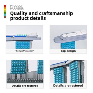 Modèle Wange en gros, jouet DIY pour enfants, éducatif, construction chinoise, plastique, sable, hôtel, petites particules, cadeau pour Singapour - Product Image 3