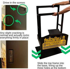 Corano in legno nero e oro e supporto per tappeti da preghiera con calligrafia araba - Product Image 5