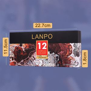 Juego <span class=keywords><strong>de</strong></span> <span class=keywords><strong>Pinturas</strong></span> Acrílicas Profesionales 12/24/36 Colores, No Tóxicas, para Artistas y Niños, 12ml/60ml, para Vidrio, Papel y Lienzo, en Caja - Product Image 6